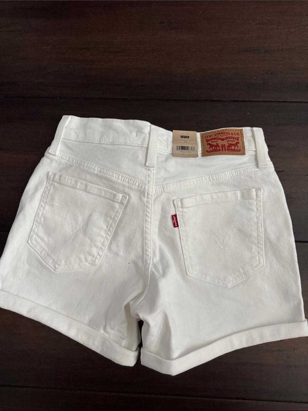 Levi's White Denim Rolled-Hem Women's Shorts